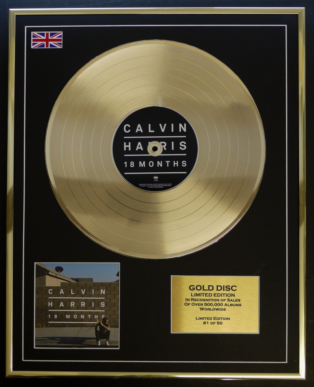 CALVIN HARRIS/CD Gold Schallplatte Limited Edition/18 Monate