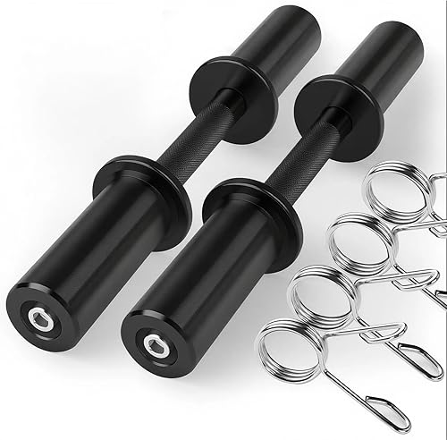 Pair of 16" Olympic Dumbbell Handles  Loadable Dumbbell Bars for 2" Olympic Weight Plates (150LBS Weight Capacity), Ideal for Home Gym Strength