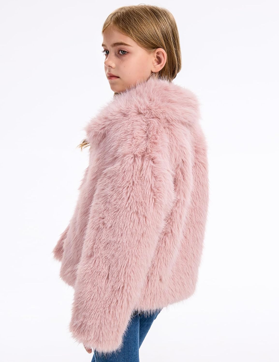 Girls Faux Fur Coat Fluffy Furry Fleece Jacket Kids Warm Winter Shaggy Outwear with Pockets 5-14 Years - Image 6