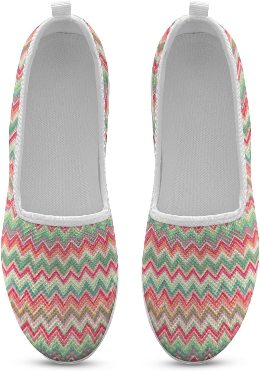 Slip On Walking Shoes for Women Elegant Stripe Breathable Mesh Flat Work Shoes for Women Lightweight Slip-Ins No Laces Loafers Daily Wear Summer Casual Fitness - Image 4