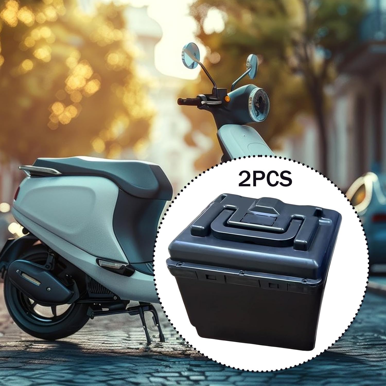 2 Pieces Electric Container Waterproof Accessory Universal Carry Case Storage Box Case for Tricycles, Black