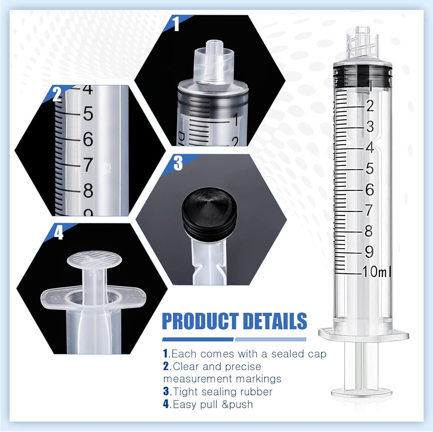 Zhengmy 100 Pcs Plastic Syringes Liquid Measuring Syringe with Tip Oral Without Needle Individually Sealed for Measuring(10 Ml/ 0.3 Oz)