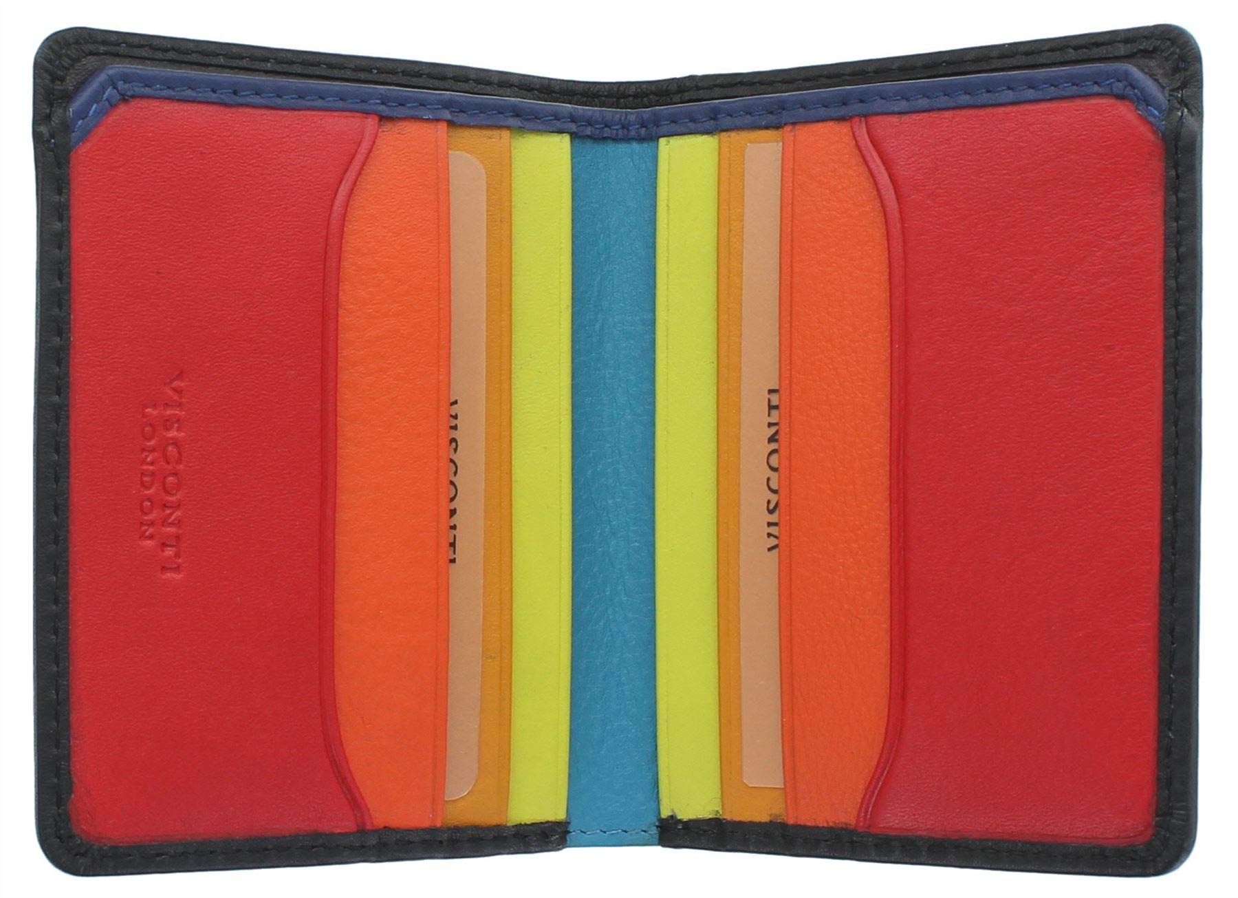 VISCONTISpectrum Collection Alder Leather Wallet with RFID and Tap and Go SP60 Black/Hawaii