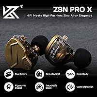 Vista 2 de Linsoul KZ ZSN PRO X Dual Driver 1BA+1DD Audífonos híbridos de metal HiFi Monitor intraural con cable desmontable de 2 pines empotrado, panel