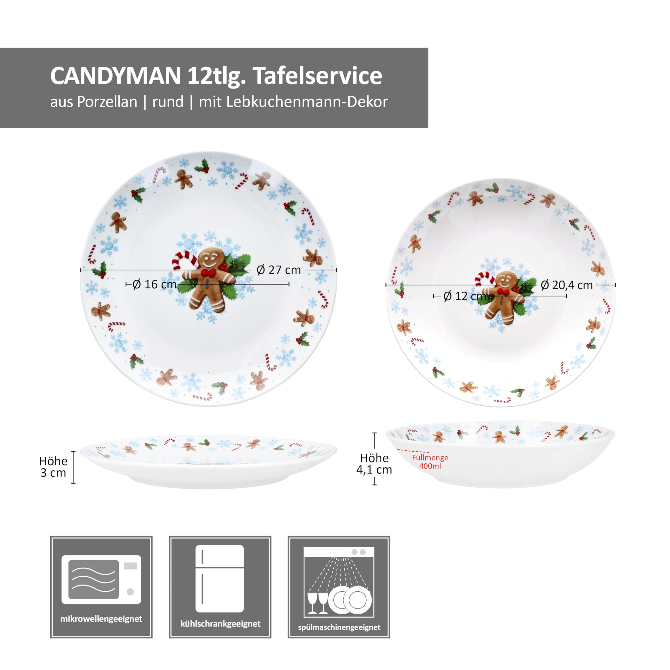 Servizio Piatti 6 Posti Tavola 6 fondi 6 piani 6 frutta ROMANTIC POIS realizzati in porcellana con decoro sotto smalto | Guzzini | : servizi piatti in porcellana