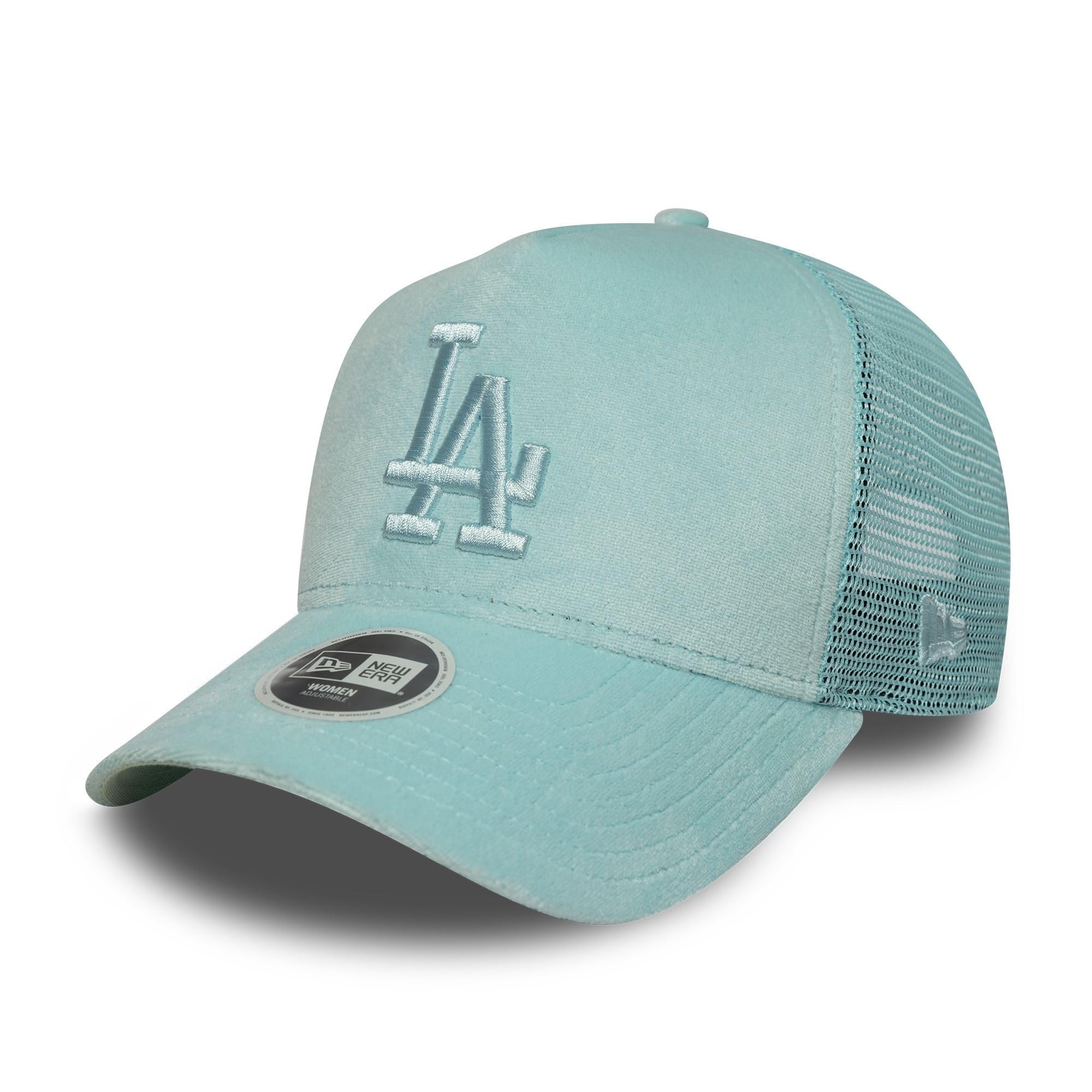 New Era Los Angeles Dodgers Trucker Cap for Women Adjustable Velour hat Tonal Logo LA mesh Blue โ image 1