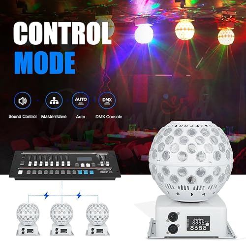 Miniatura 8 de Dreamland Luz de haz de cabeza móvil LED RGBW Rotación Cabeza móvil Disco Luz DJ Luces DMX 512 con sonido activado para iluminación de escenario