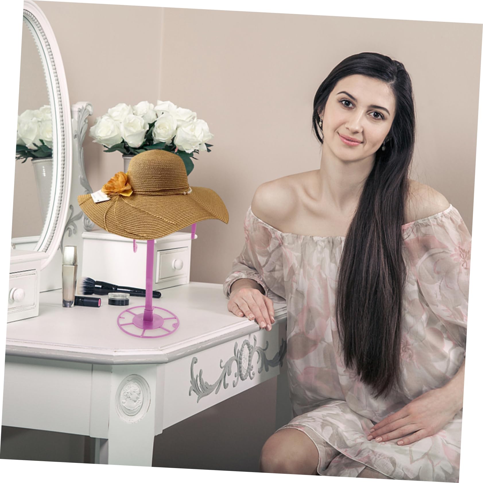 IWOWHERO Wig Hat Stand Display Rack 3pcs Wig Holder for Display Collapsible Wig Rack for Daily Use