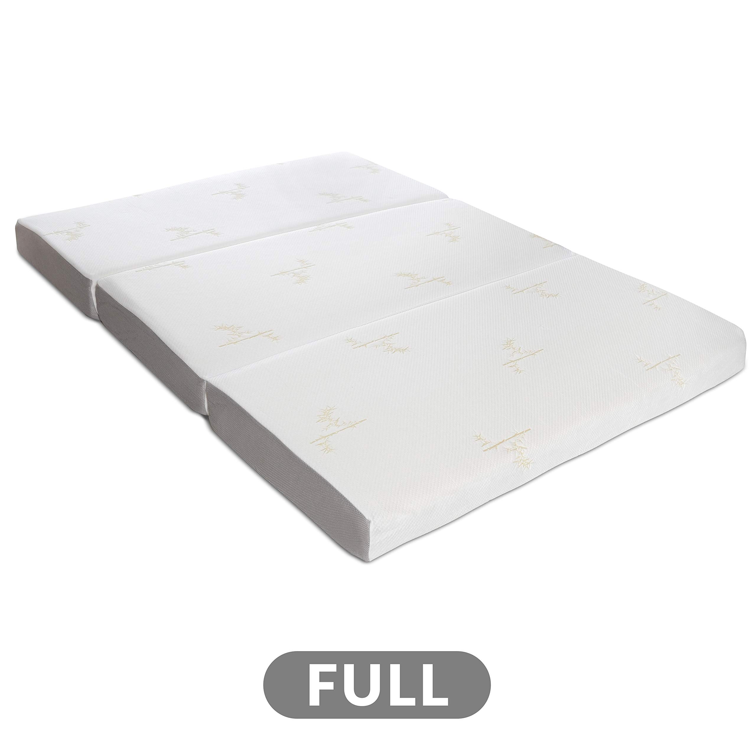 Milliard Tri Folding Memory Foam Mattress | Ultra Soft Washable Cover | Full {73" x 52" x 6"}