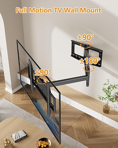 Miniatura 5 de HY-Bracket - Soporte de pared para TV con movimiento completo, con giro y inclinación, para la mayoría de LED, OLED, 4 K planoscurvados