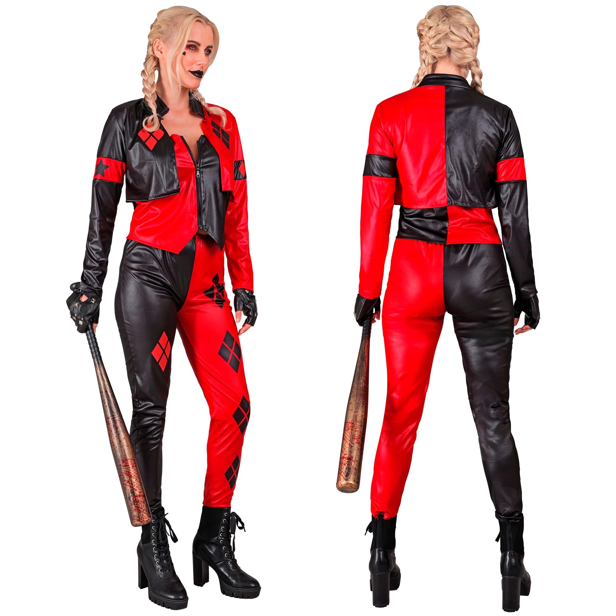 W WIDMANN MILANO Party Fashion 18819 Kostüm Böser Harlekin Evil Harlequin Costume, Black/red, XS - Image 4