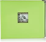 Pioneer Photo Albums T-12JF/C Jumbo 3-Ring Sewn Leatherette Frame Cover Memory Book Binder, Lime Green