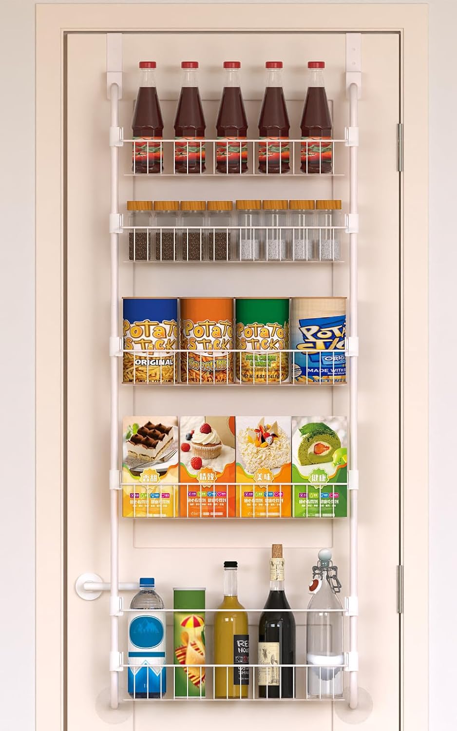 5-Tier Adjustable Door Organizer | Heavy-Duty Metal Spice Rack 5-Tier Adjustable Door Organizer | Heavy-Duty Metal Spice Rack