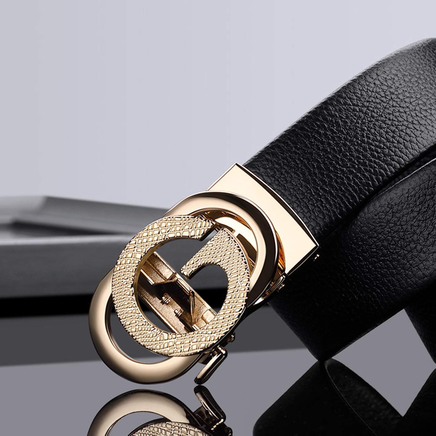 VANNANBA Ratchet Leather Belt for Men Designer Belts for Men with Automatic Buckle Alloy,Trend Fashion with Gift Box