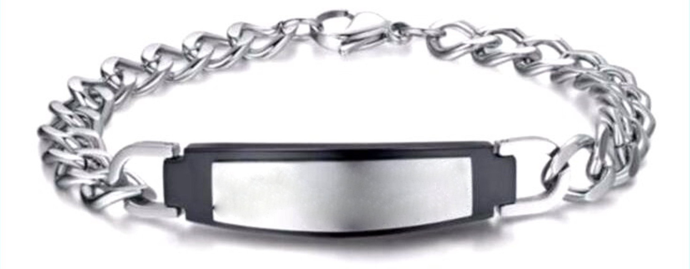 Elegante ID Edelstahl Armbänder Partnerarmbänder mit Gravur nach Wunsch mit Box
