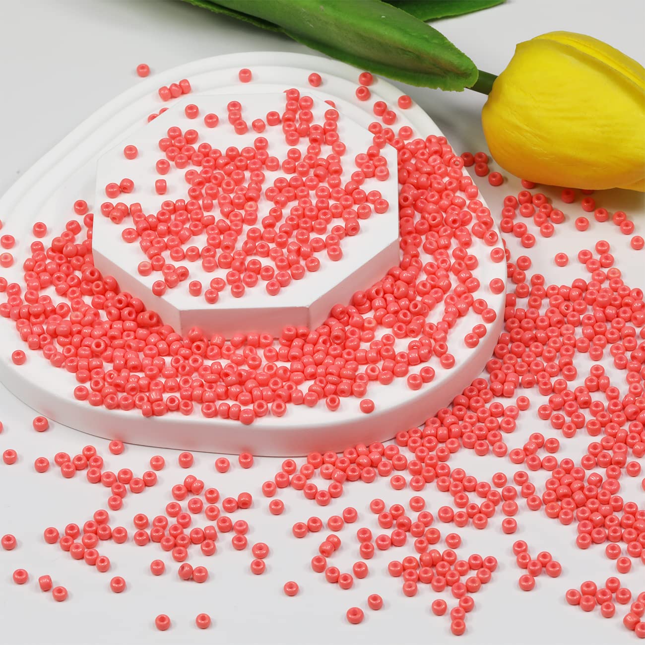Watermelon Red Seed Beads 110 Grams About 4000pcs, 3mm 8/0 Watermelon red Glass Craft Beads for Making Earrings Bracelets - Image 3