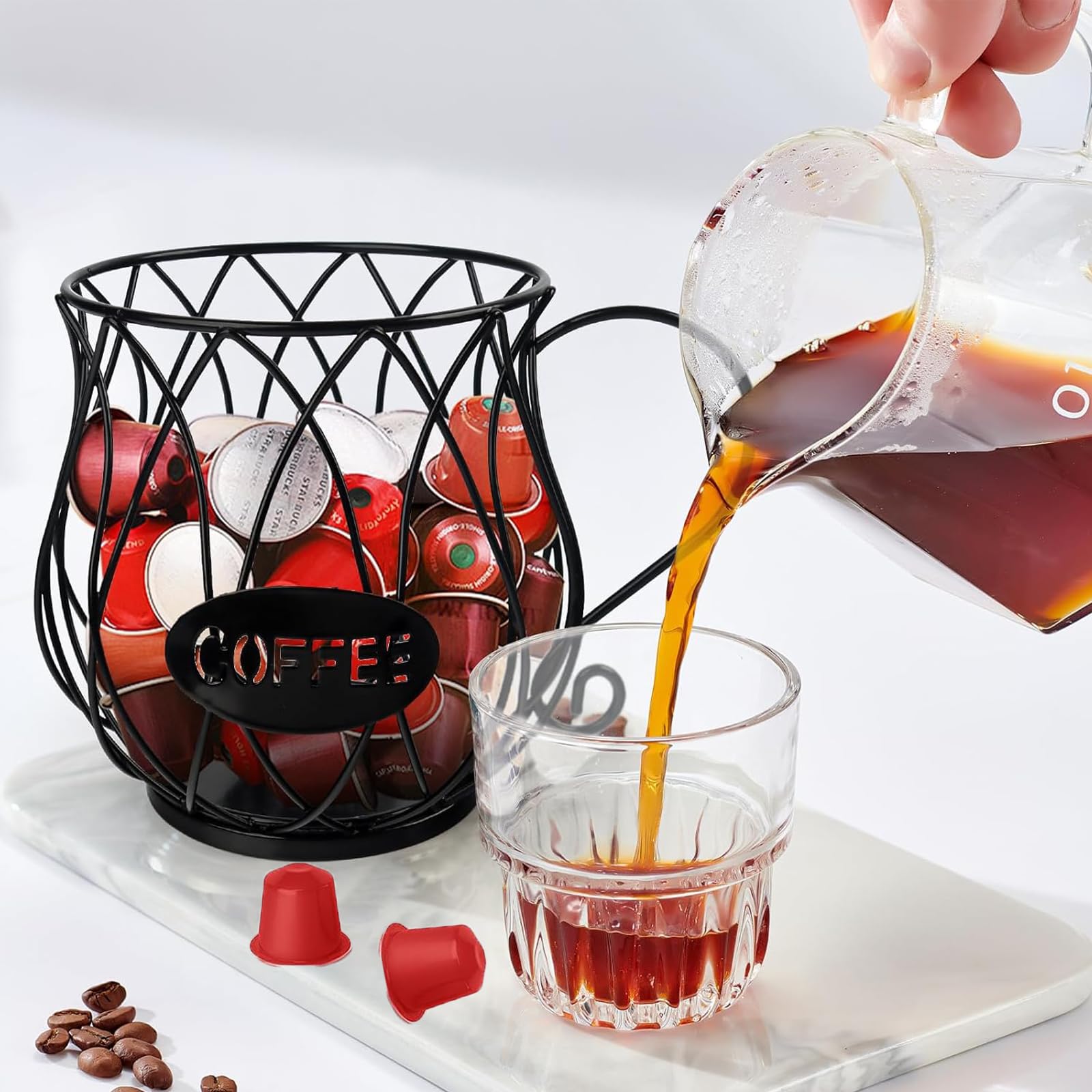Cesta de Cápsulas de Café, Cesta de Almacenamiento de café, Soporte para Cápsulas de café Canasto de Expreso, Canasto de Almacenamiento de Vainas de Expreso, Utilizado para Almacenar El , Jalea