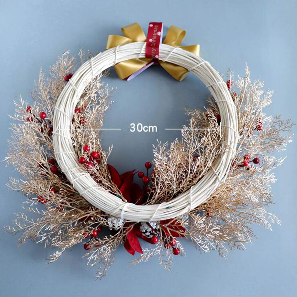 Amazon | Dyaskz クリスマスリース ナチュラルリース 50cm 壁掛け 玄関