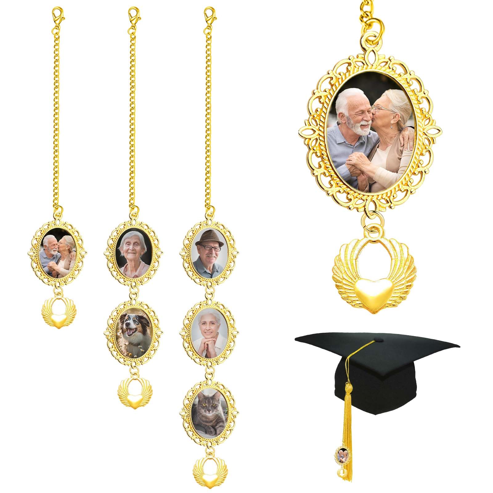 LOFART Custom Memorial Graduation Tassel Photo Charm 2025 Tassels Personalized Memory Tassel Picture for Graduation Cap 2025 Graduate Gifts for Family Lovers Friends Classmates