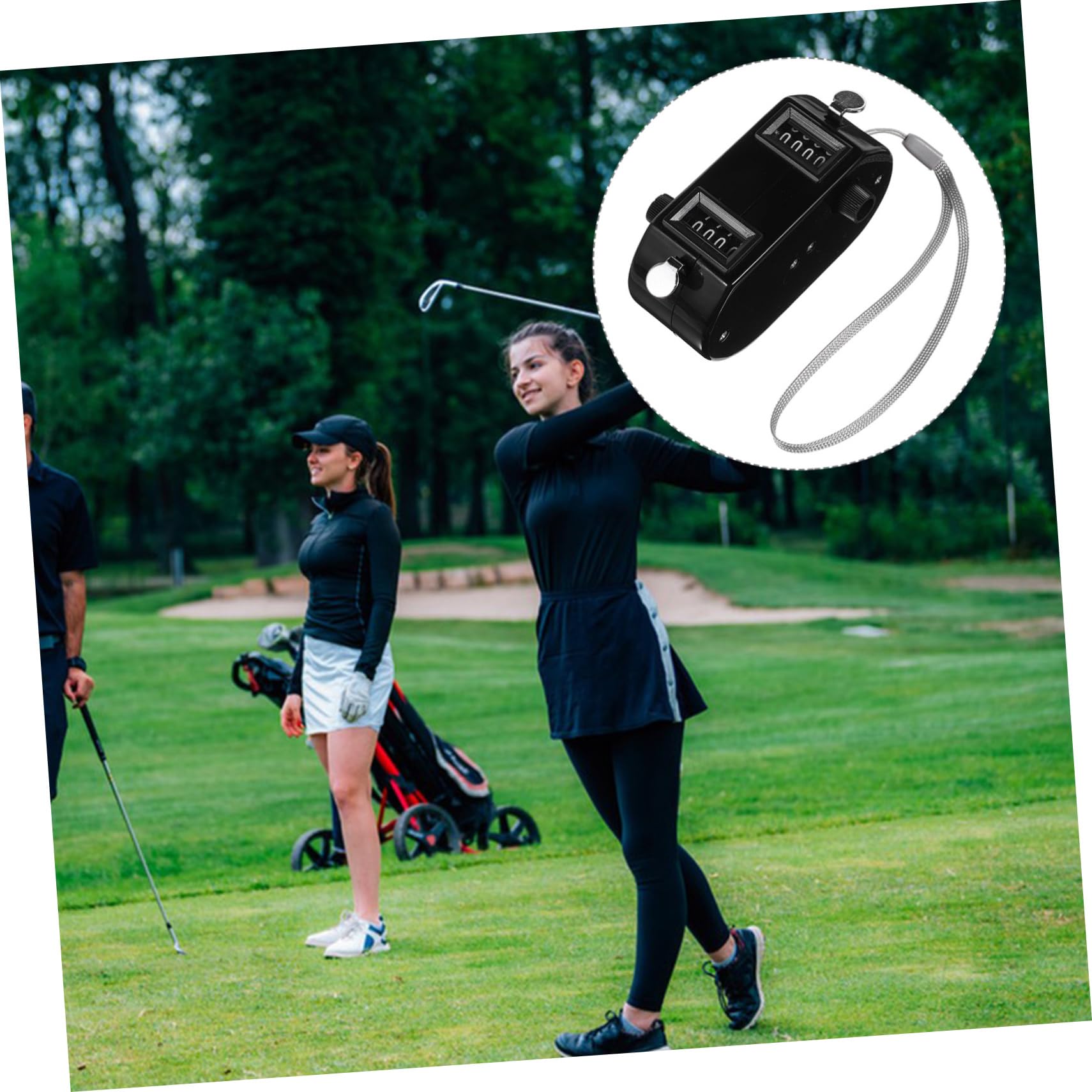 Contador de mano doble con dos funciones de conteo, clicker mecánico portátil para béisbol, golf y eventos deportivos, compacto, duradero, números legibles, negro
