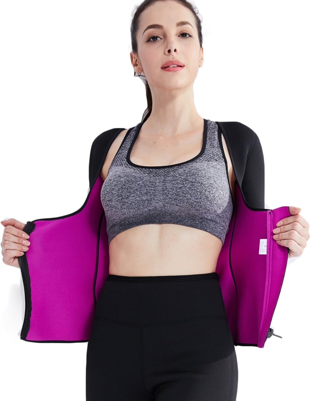 Ausom Womens Thermal Body Shaper Long Shirt Slimmer Workout Sweat Sauna Suit Neoprene Shaping Shapewear for Weight Loss