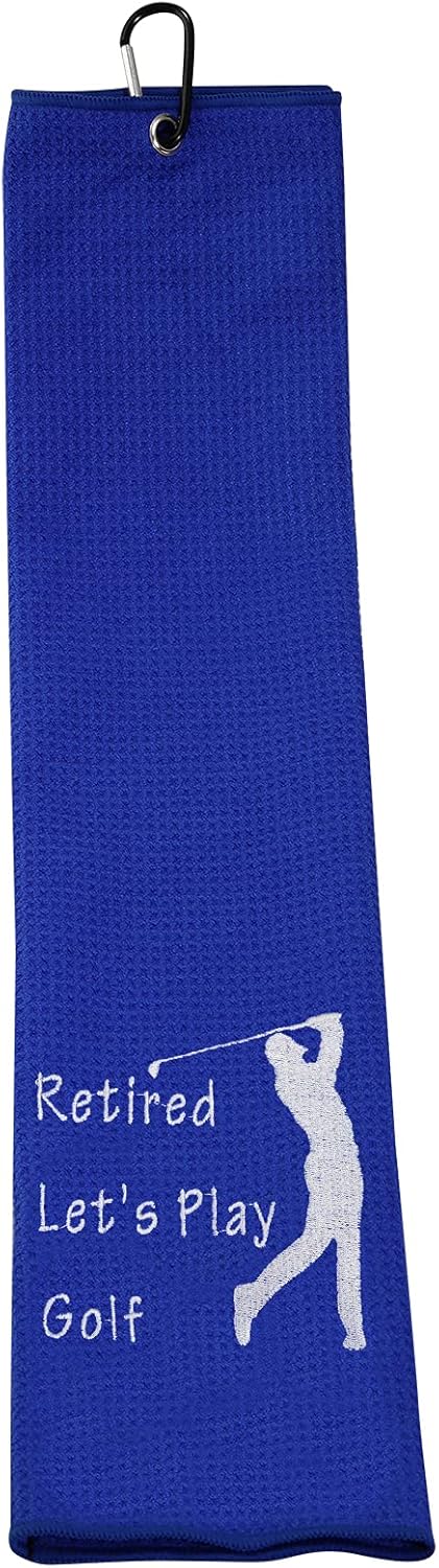 review LEVLO Retirement Gift Golf Golf Towels Retired Let's Play Golf Golf Towels for Dad Golfing Gift for Grandpa (Let's Play Golf)