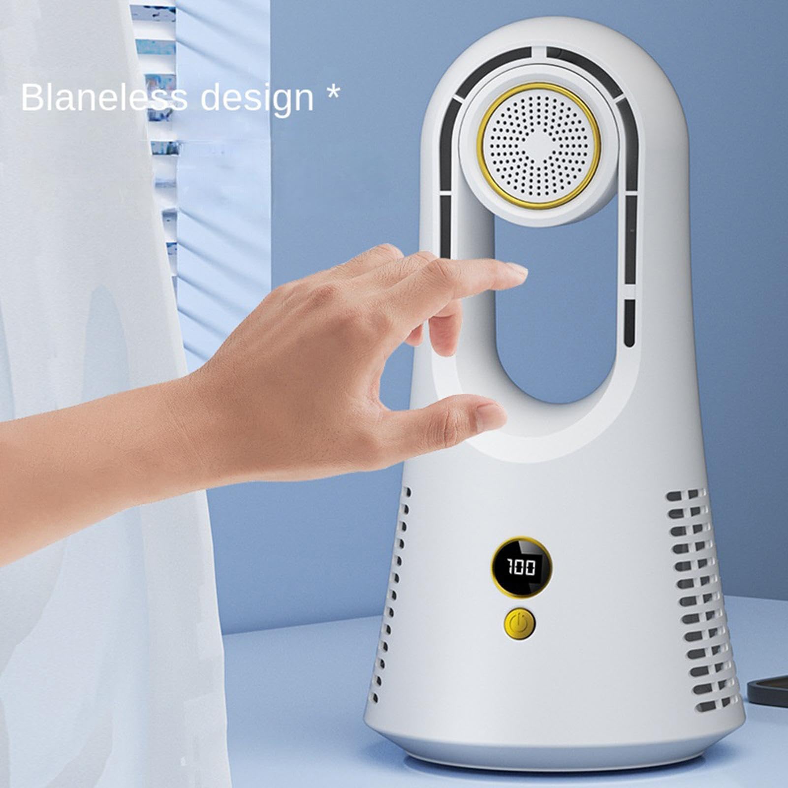 Ventilatore senza pale Con box per aromaterapia 6 velocità ricaricabile | con Luce e Timer Ventilatore da Tavolo per Camera di , Ufficio, Comodino, Viaggio
