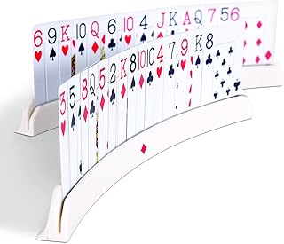 IdeaWorks Arc Playing Cards Holder (Set of 4) | Playing Card Holders for Seniors & Kids Card Holder | Curved Game Card Hol...