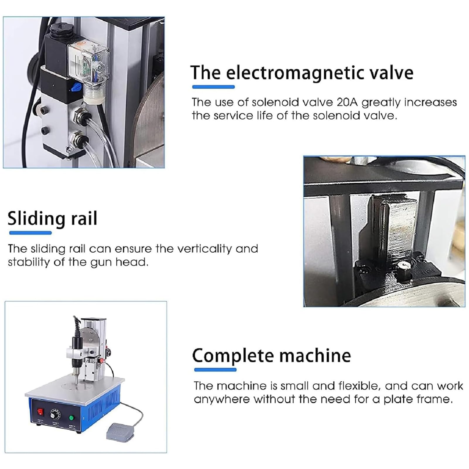 Saldatrice A Punti 9 Mm per Nylon, Saldatrice A Punti A Ultrasuoni, Saldatrice Portatile per Plastica con Pedale Elettronico, per Rivettatura E Saldatura A Punti di Tessuti Non Tessuti
