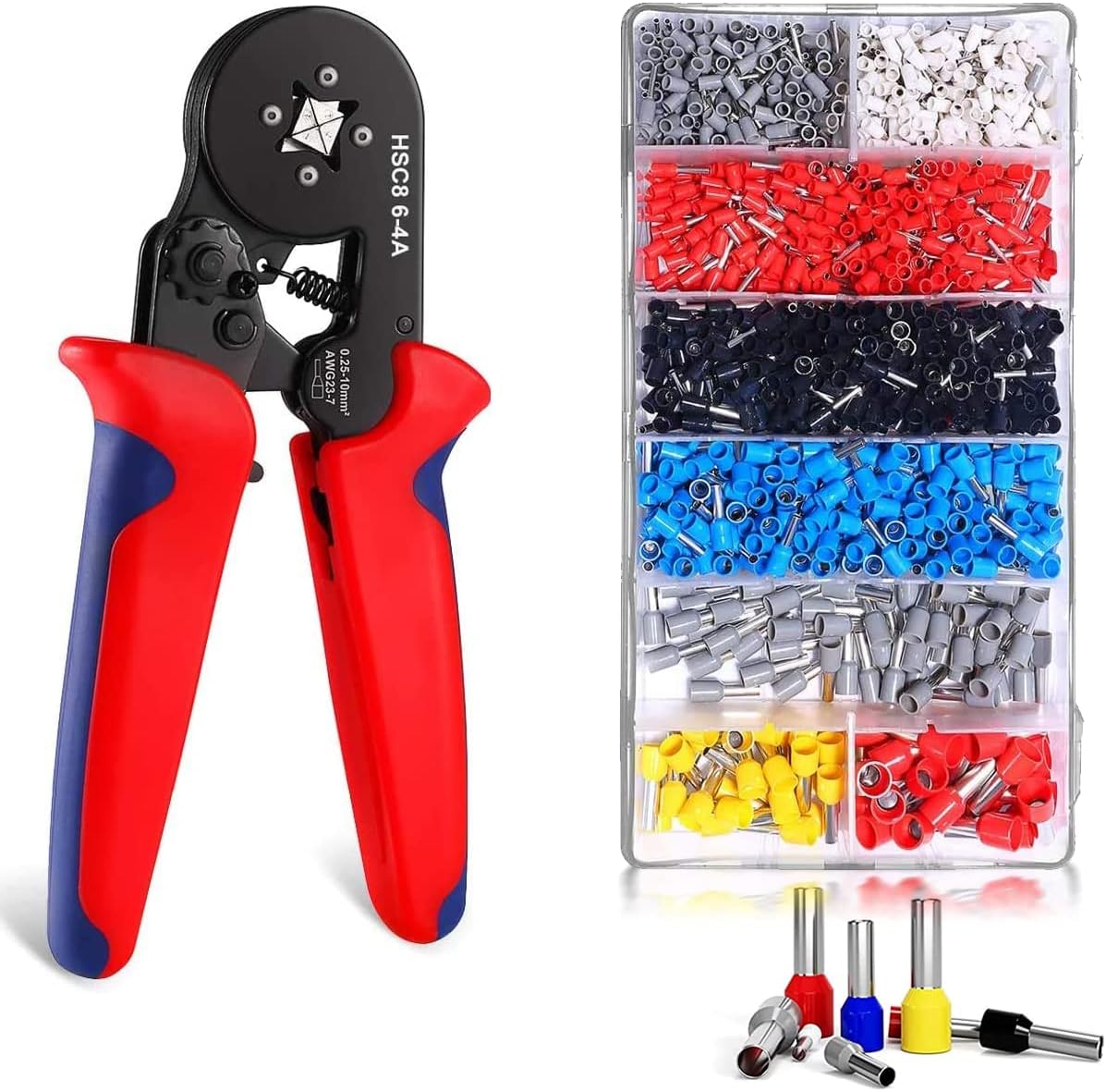 MCSWKEY Kit de Terminales, Juego de 1200 Piezas Crimpadora de ...