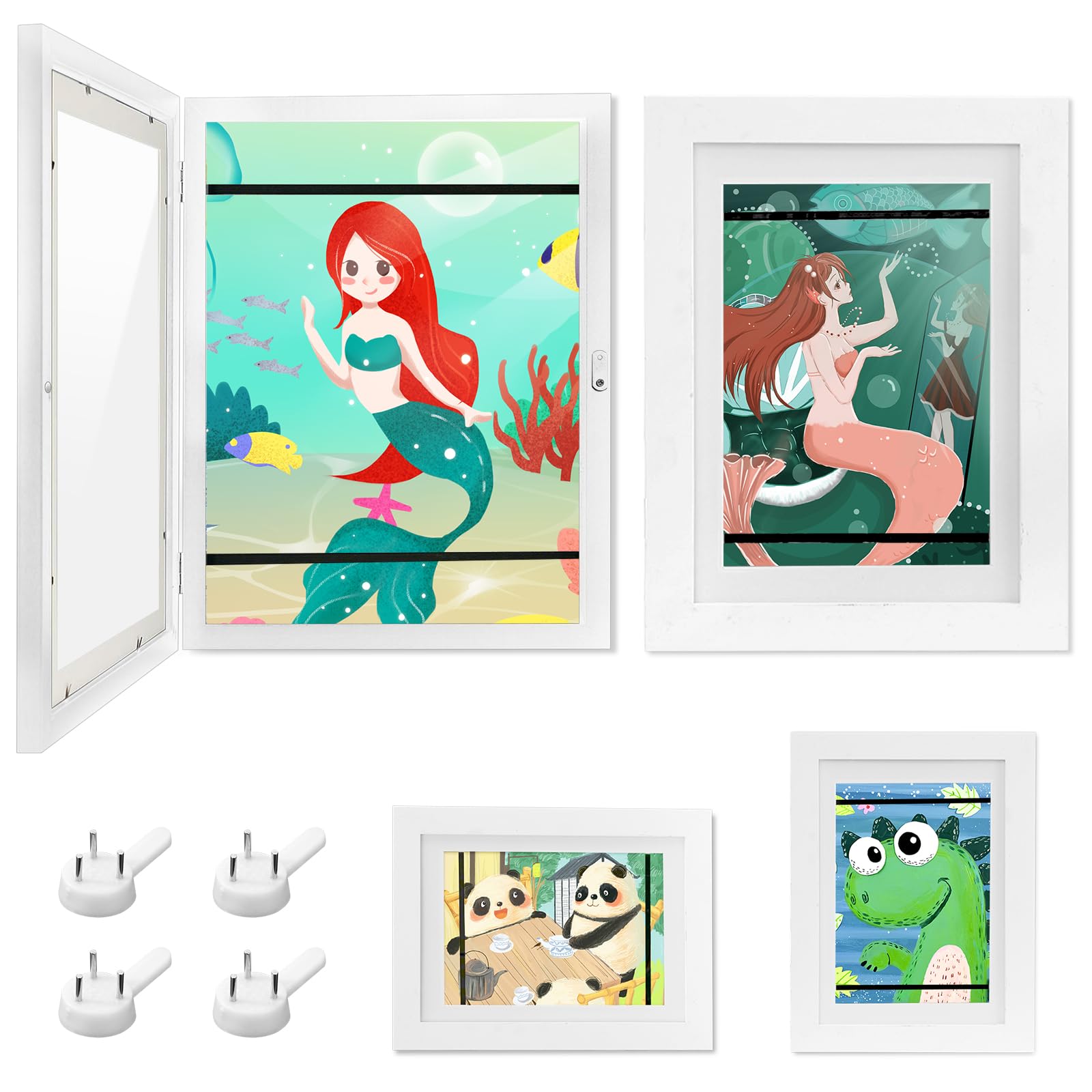 Cadres D'art Pour Enfants Avec Ouverture Sur Le Devant A4 - Cadre Photo Pour  Enfants - Affichage En Portrait Ou Paysage - Cadre De Rangement Pour Enfants  - Blanc, image size:1600x1600