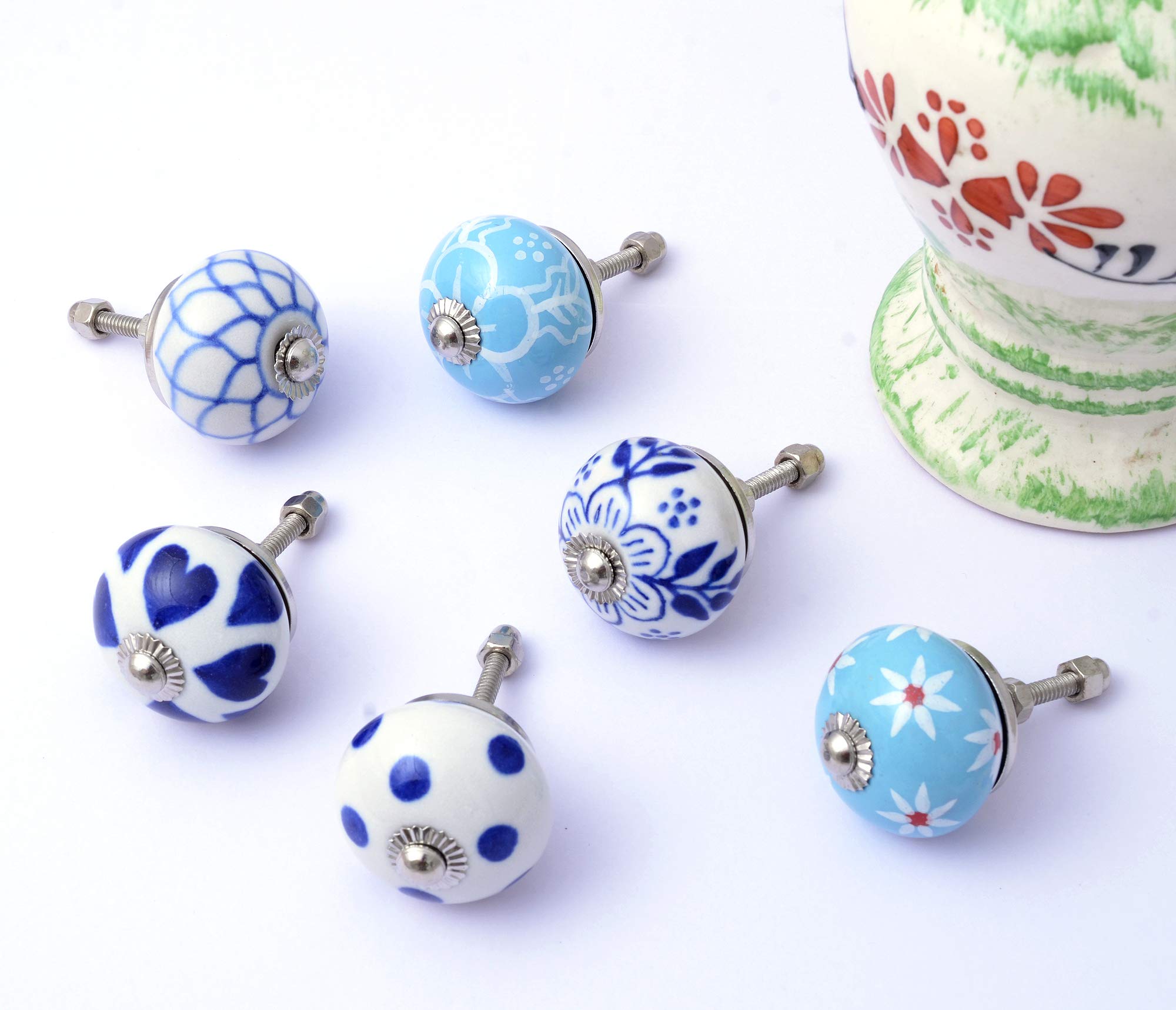 Indian Haat Bazaar Multicolor Assorted Cabinet Knobs - Set Of 30 Pcs - View #6