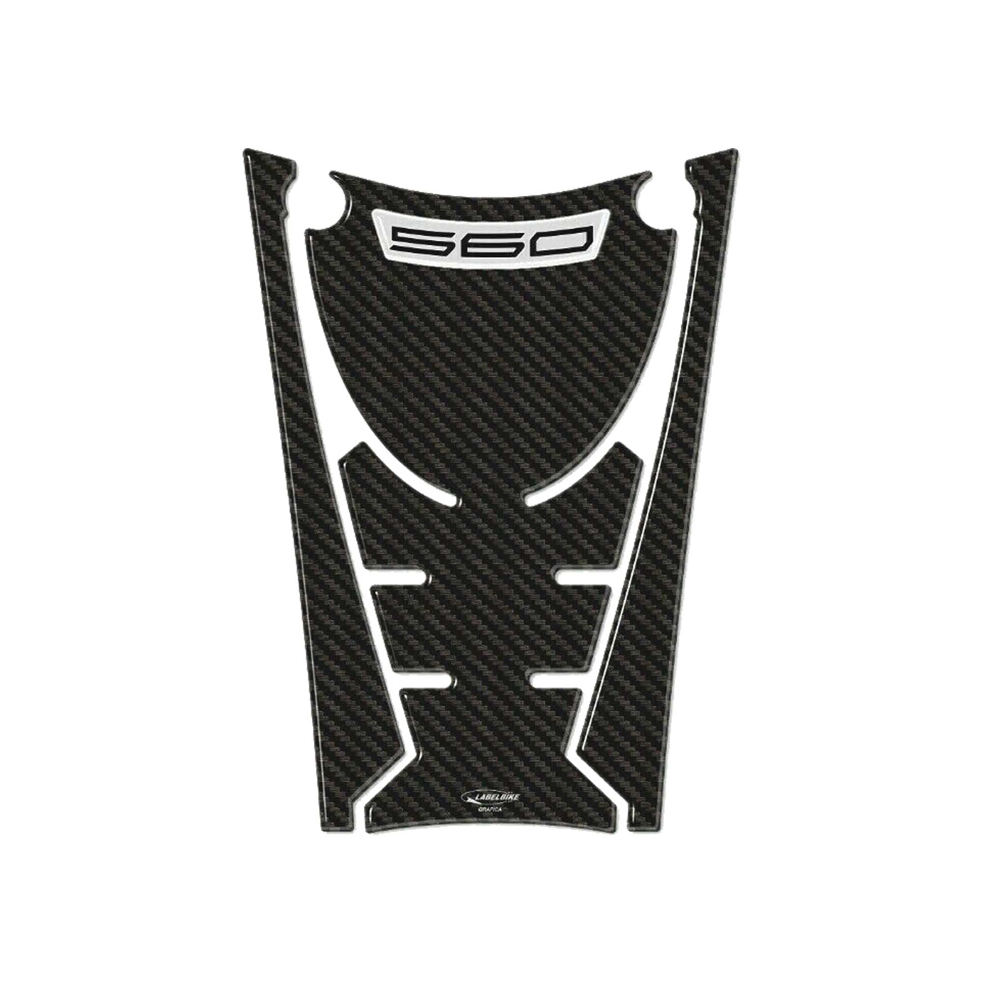 labelbike - Sticker Resin Gel 3D Foot Board Front Compatible Yamaha Tmax 560 from 2020 - Carbon Silver