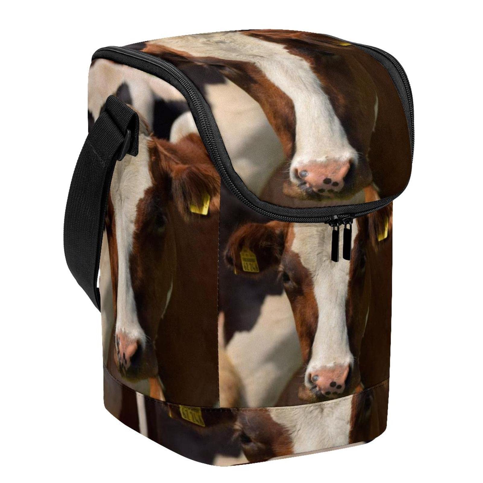 Bolsa de almuerzo de ganado de vaca térmica para el trabajo y picnic