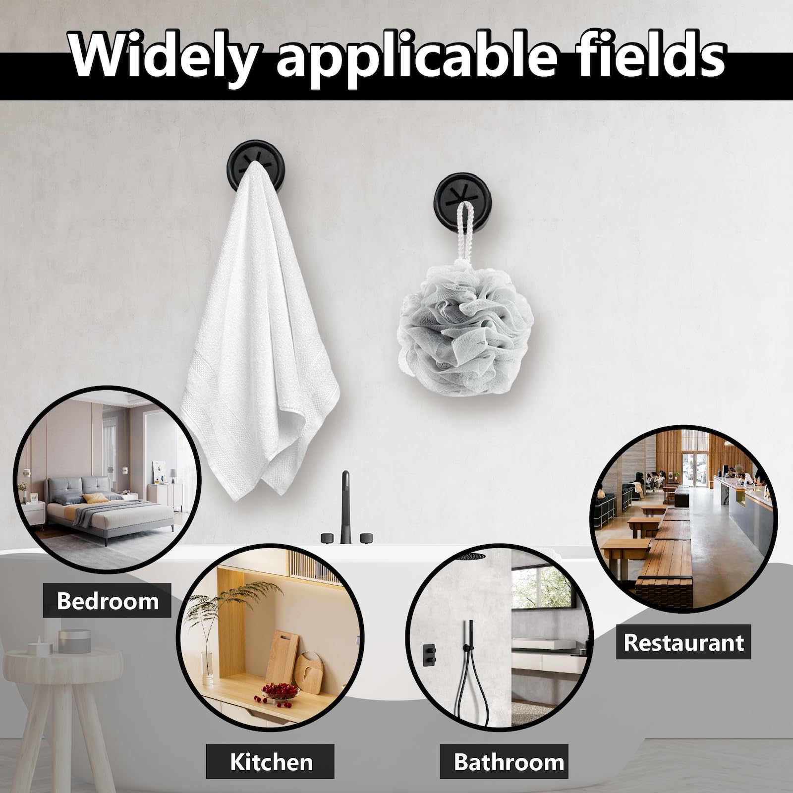 Lot De 6 Crochets Muraux Pour Porte-serviettes – Support De