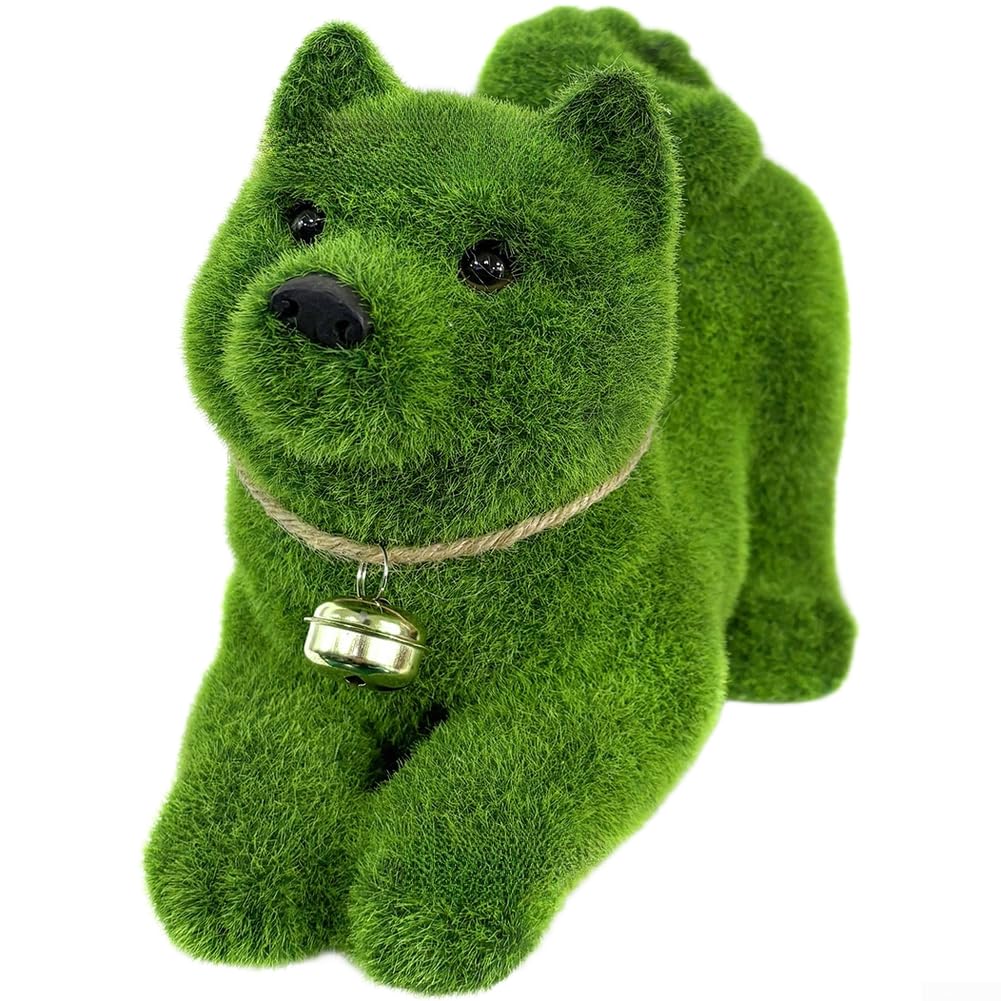 Statue de chien réaliste en résine floquée aux détails faits à la main pour intérieur et jardin
