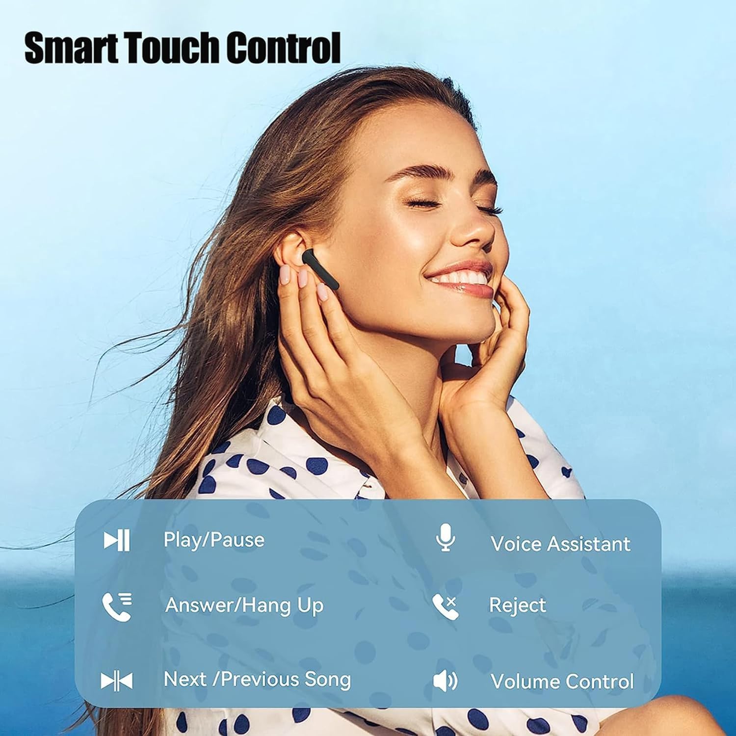 Auricolari Bluetooth 5.0 con HiFi Stereo, Cancellazione Rumore, IPX7 Impermeabili, Cuffie Senza Fili per Android/iOS