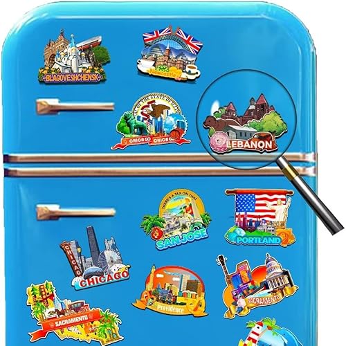 Miniatura 4 de Monterrey México Imán para nevera con imán de madera 3D, monumentos de viaje coleccionables, decoración hecha a mano -2005