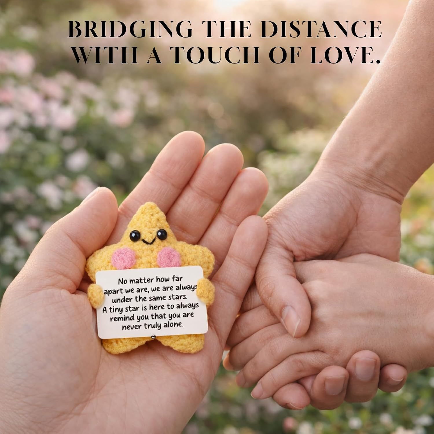 Crochet Yellow Star Doll Emotional Support Comfort Decor, Long Distance Relationship Gifts, Friendship Farewell Goodbye Leaving Gifts for Women Friend Couple Boyfriend Girlfriend Coworker