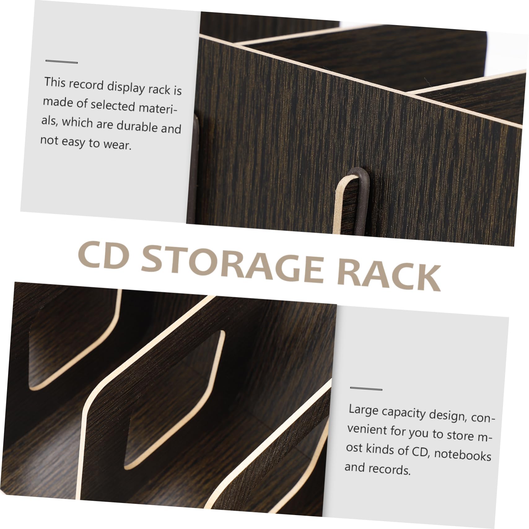 TEHAUX 1pc CD Storage Rack Durable Records Display Organizer for Office and Home Modern Desktop Holder for Records Documents Lightweight Stylish Storage