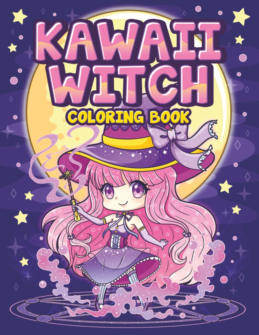 Kawaii Witch Coloring Book: Cute Wicca Witchcraft Coloring Book for Adult and Kids