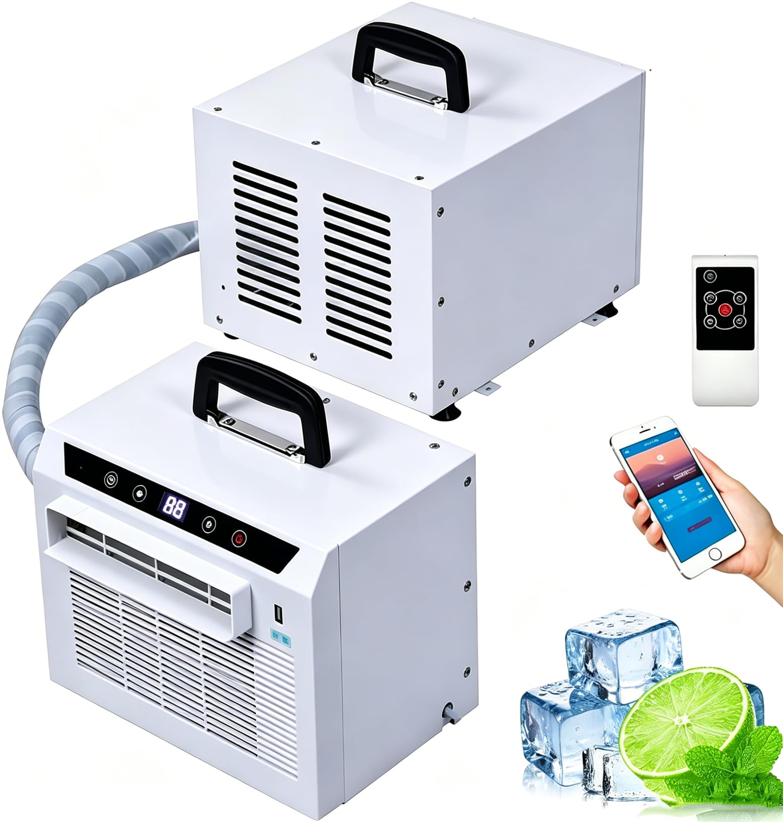 GYQSSD Portable Split System Air Conditioner with Wifi & Remote Control, 13000 BTU Room Cooler 24H Timer Top Handle Design For Tent, Rv, Home, Office, Camping