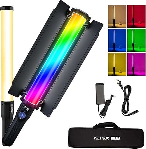 VILTROX H18 - Varita de luz RGB de mano con control de aplicación y puerta de granero 360 a todo color 18W regulable 2800K 6800K CRI95+ luces de