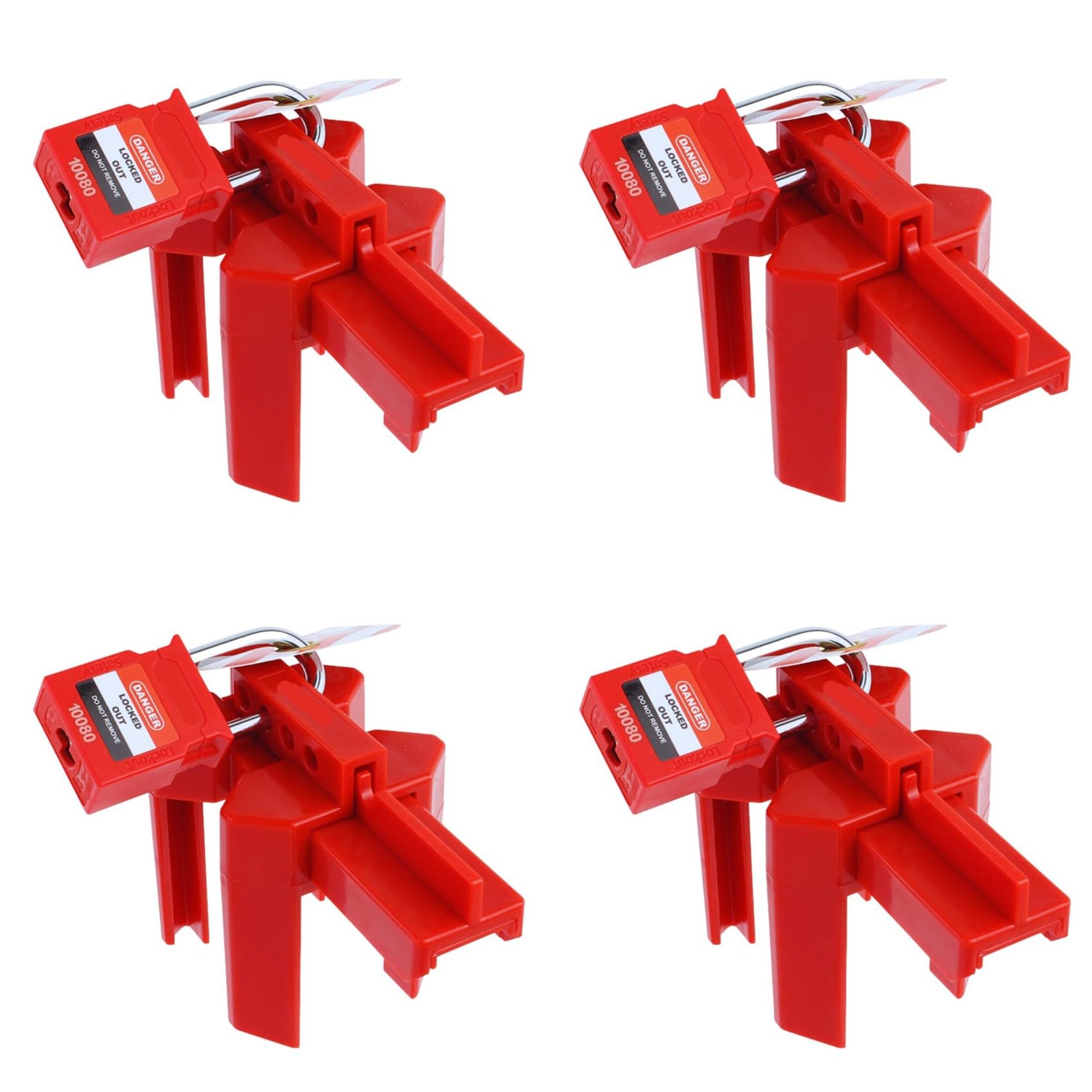 Jnchdghwa As Shown 4X Ball Valve Lockout With Padlock For 1/2In-2-1/2In Outside Diameter Pipe - Design Prevents Accidental Activation