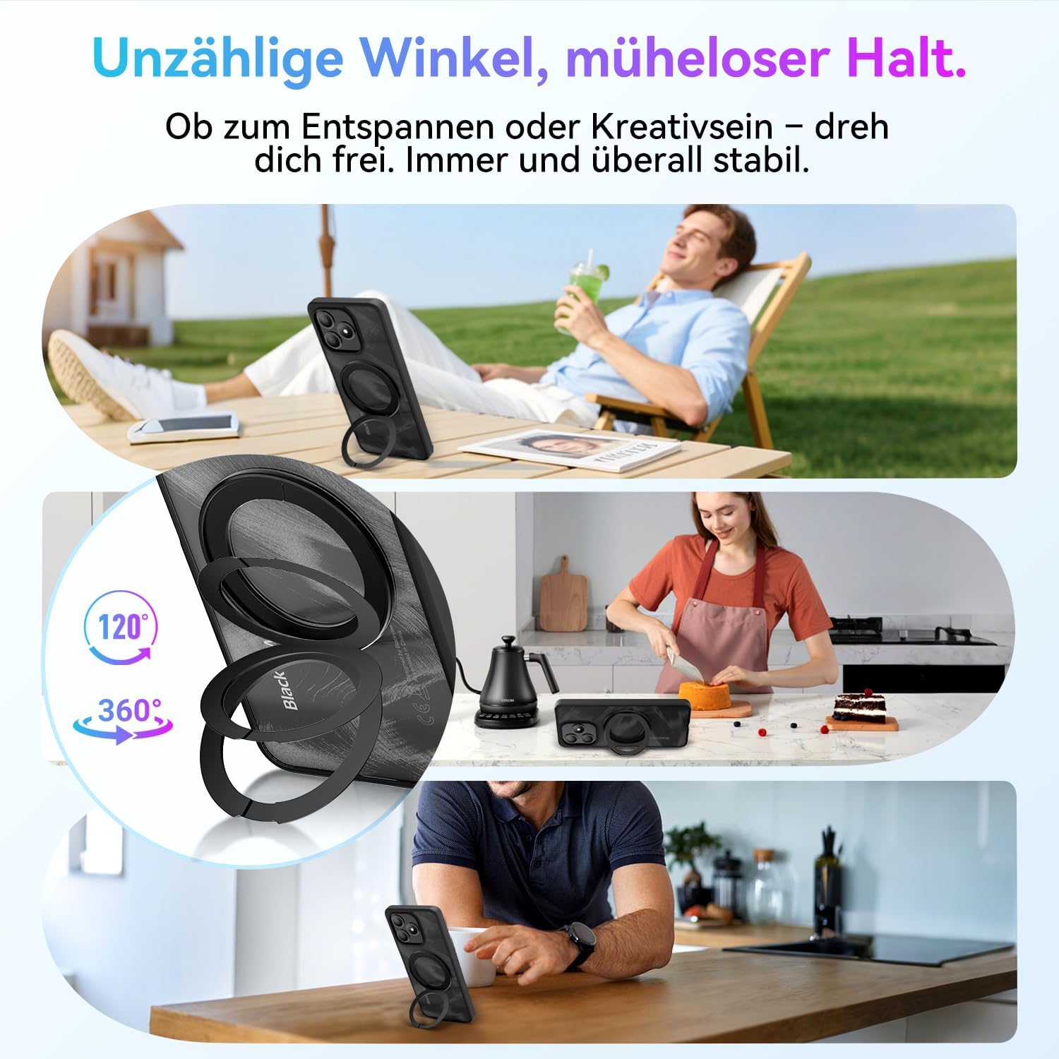 Blackview Wave 9C Handy Ohne Vertrag, 12GB+64GB/2TB TF Handy Günstig, 6.56" Android Smartphone, 13MP KI Kamera Simlockfreie Handys, 5000mAh, 4G Dual SIM/FM/IP54/GPS/3Jahre Garantie/OTG mit 1 TF