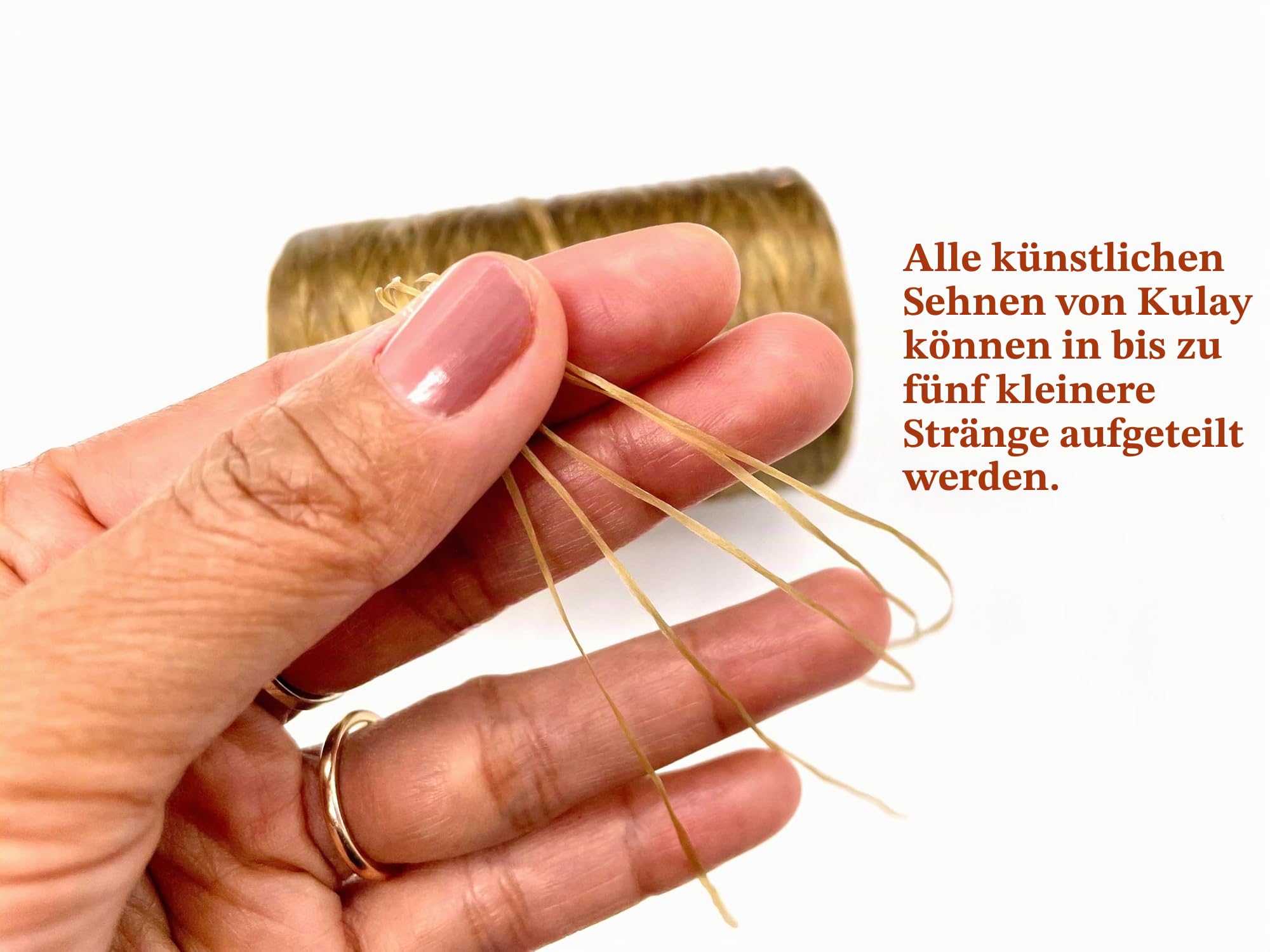 Kulay Schwarze künstliche Hirsch-Sehne gewachst, flacher Polyesterfaden zum Perlen, Leder, Batikhandwerk und Nähen, Sinue (5-lagig, 300 Meter oder 240 Fuß)