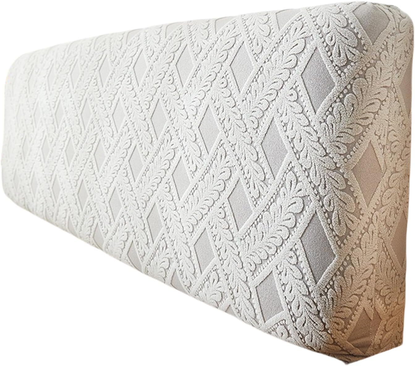 Jacquard Headboard Slipcover, Headboard Covers for Twin Full Queen King Size Bed, All Inclusive Bed Head Protector Cover-Light grey-120cm (47inch)