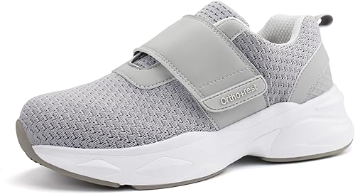 Ortho+rest Zapatos para diabéticos para mujer con cierre ajustable, zapatos ortopédicos para caminar y edema para pies hinchados