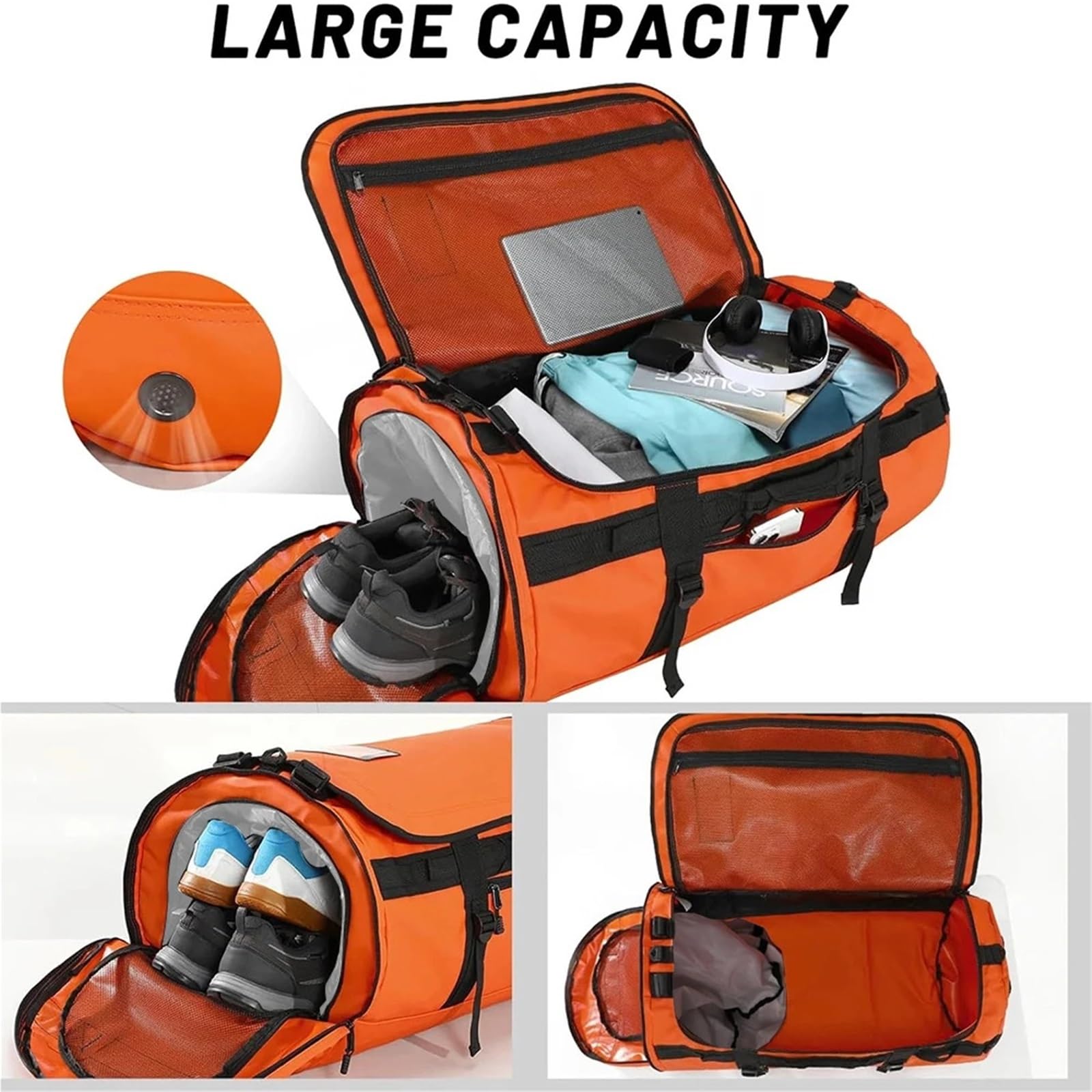 120L Pack Dry Bag Bergsteigertasche, Camping- und Wanderrucksack, wasserdichte Multifunktionstasche mit großem Fassungsvermögen FüR Wassersport Wandern Camping