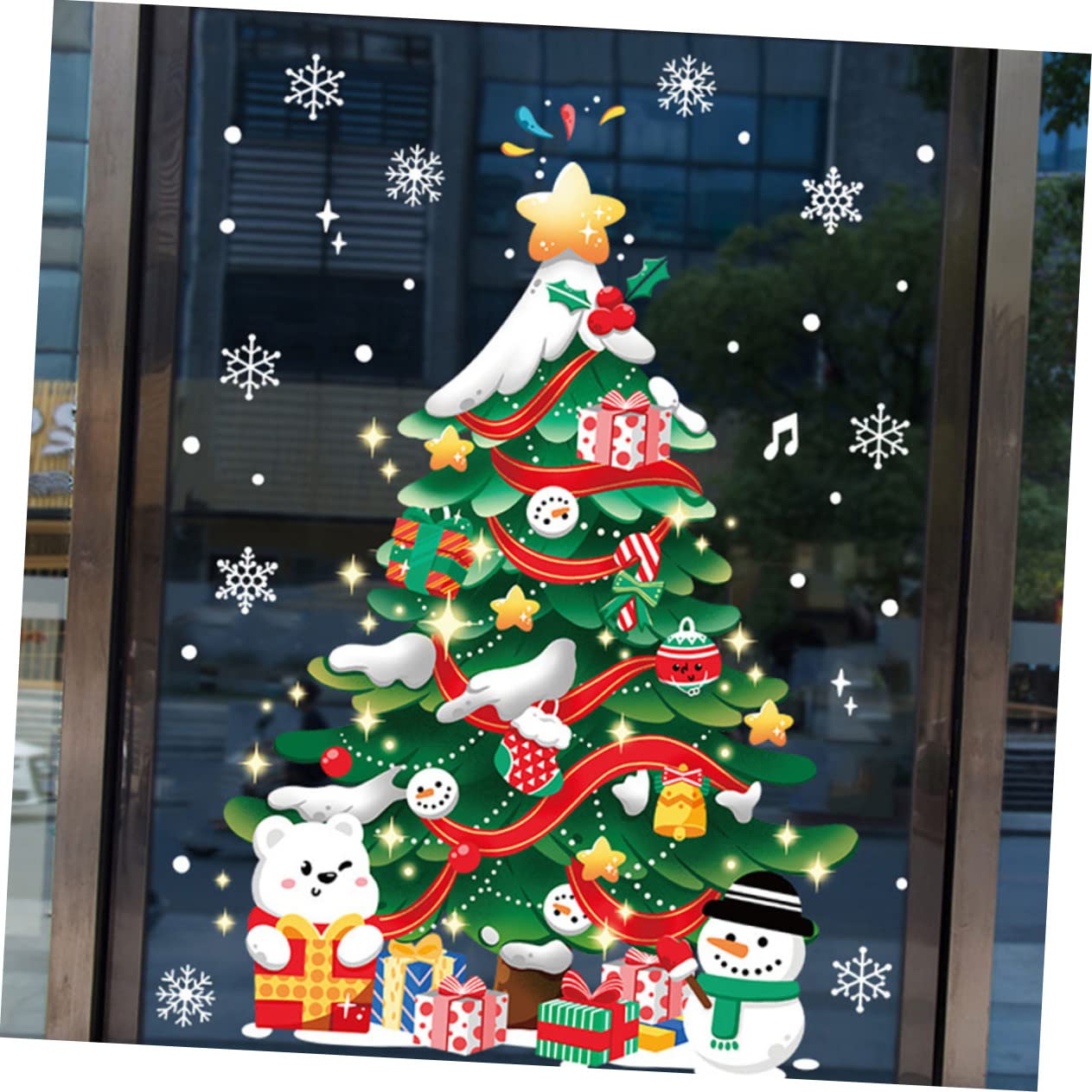 Yeysynana Adhesivos Para Ventana De árbol De Navidad Para Vidrio, Removibles, Estáticas, Feliz Navidad, Calcomanías Decorativas Para Navidad, Vacaciones, Hogar, Fiesta, Oficina, Tienda, Ventana